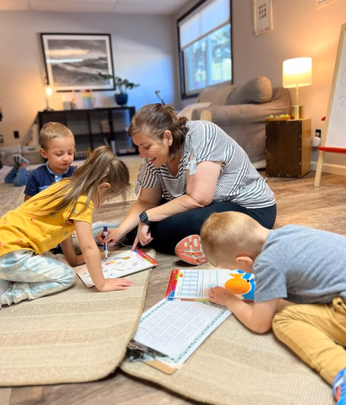 teacher with children